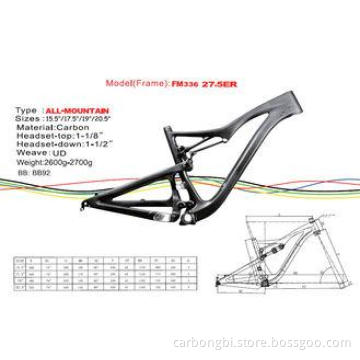 27.5 ( 650b ) Carbon Single Speed Mountain Bike Frame of In